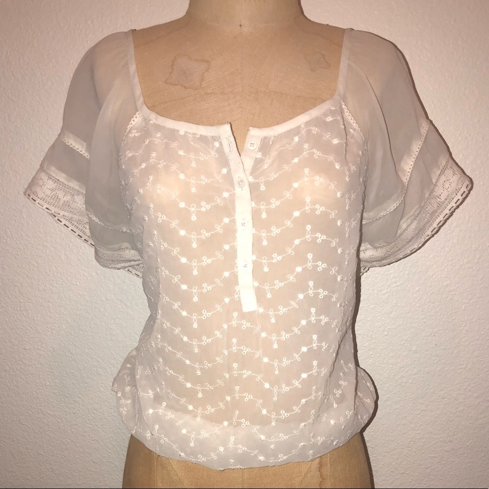 Cream Sheer American Eagle Top